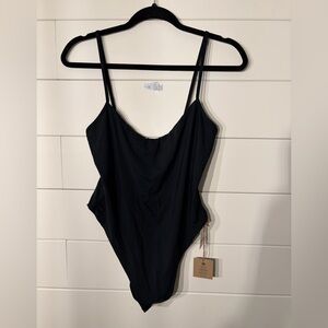 Toast Swim High Cut Black One-Piece Free People